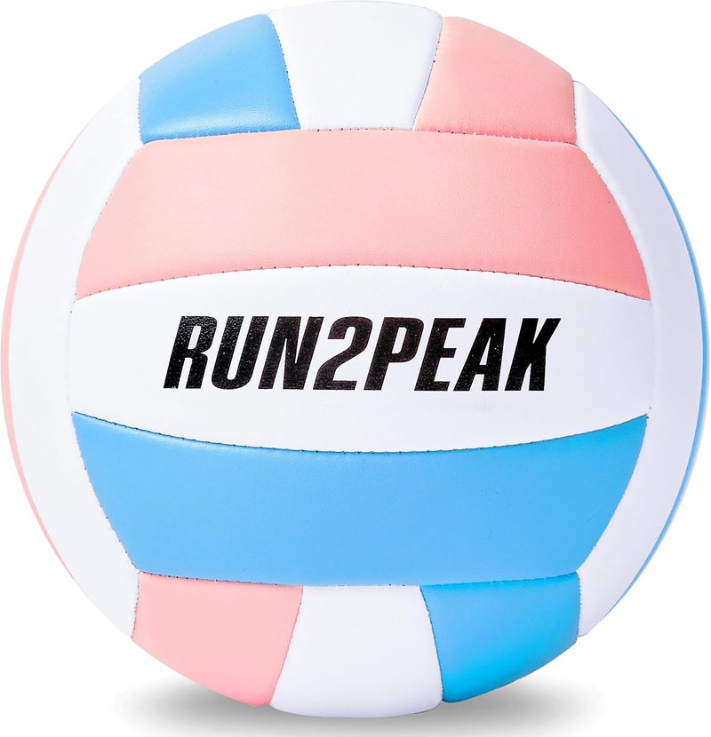 RUN2PEAK Soft Touch Volleyball Ball Gifts for Teen Girls Kids Youth Team Beginners Durable Volleyballs for Outdoor Indoor Beach Pool Water Play Official Size 5 Training Practice Volley Ball - Image 1